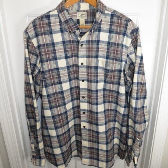 LL Bean Mens Slim Fit Plaid Flannel Shirt Size XXL-Tall Outdoor (511508) - Picture 1 of 5